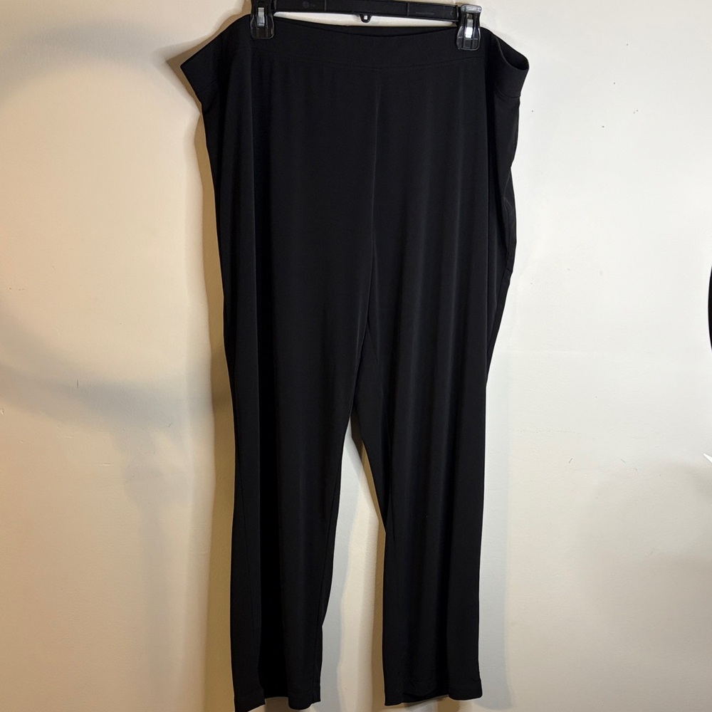 Susan Graver Elastic waistband Black Straight Leg Pants size 2XP #63